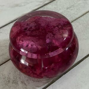 Handcrafted Fuchsia Resin Treasure Jar